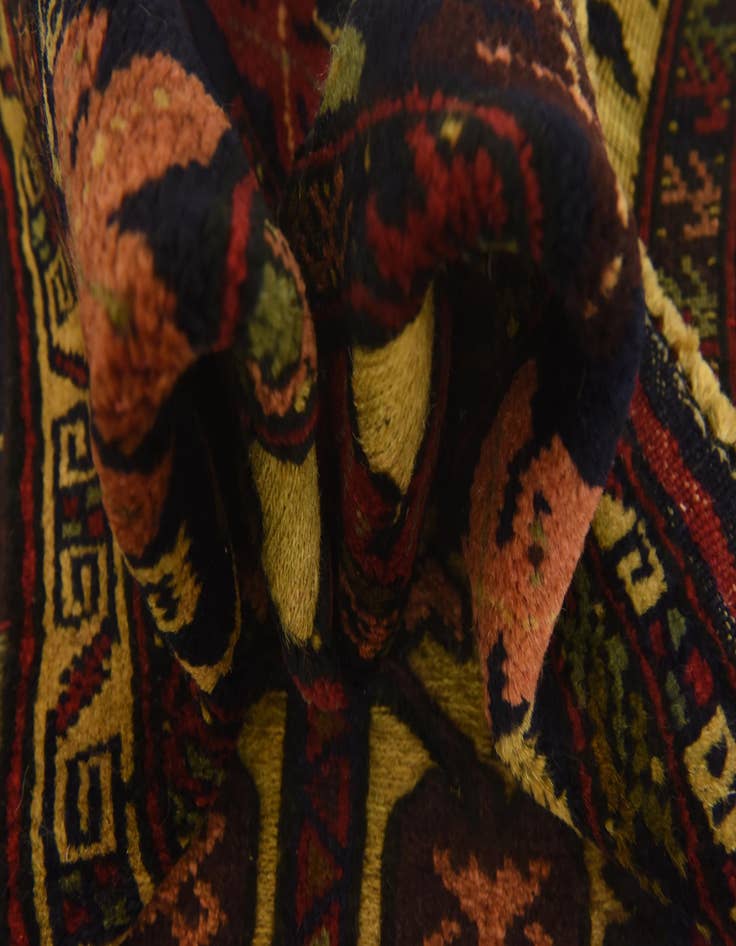 Detail image of  2' 9 x 4' 5  Hand Knotted Sumak Wool Rug