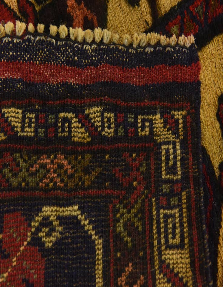 Detail image of  2' 9 x 4' 5  Hand Knotted Sumak Wool Rug