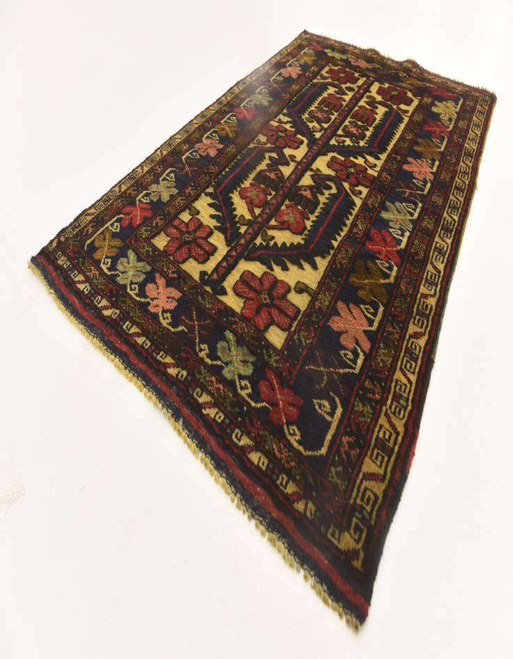 Detail image of  2' 9 x 4' 5  Hand Knotted Sumak Wool Rug