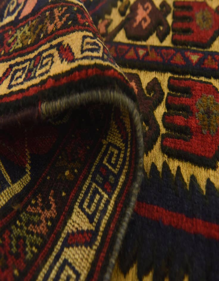 Detail image of  2' 9 x 4' 5  Hand Knotted Sumak Wool Rug