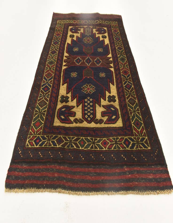 Detail image of  2' 10 x 4' 6  Hand Knotted Sumak Wool Rug