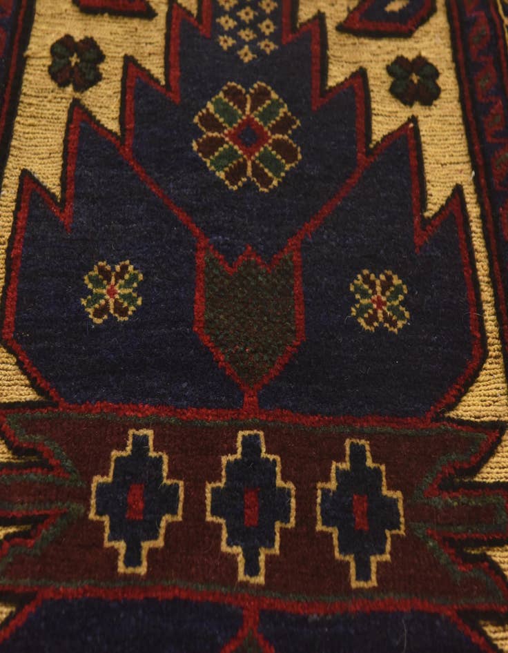 Detail image of  2' 10 x 4' 6  Hand Knotted Sumak Wool Rug