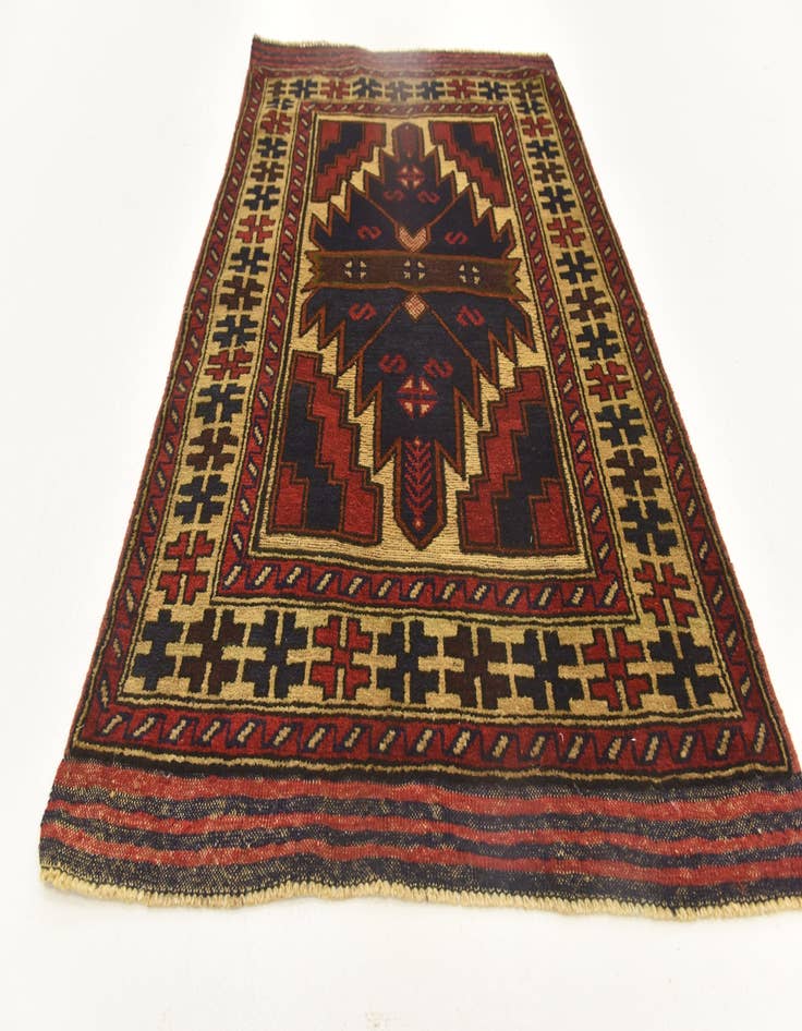 Detail image of  3' x 4' 7  Hand Knotted Sumak Wool Rug