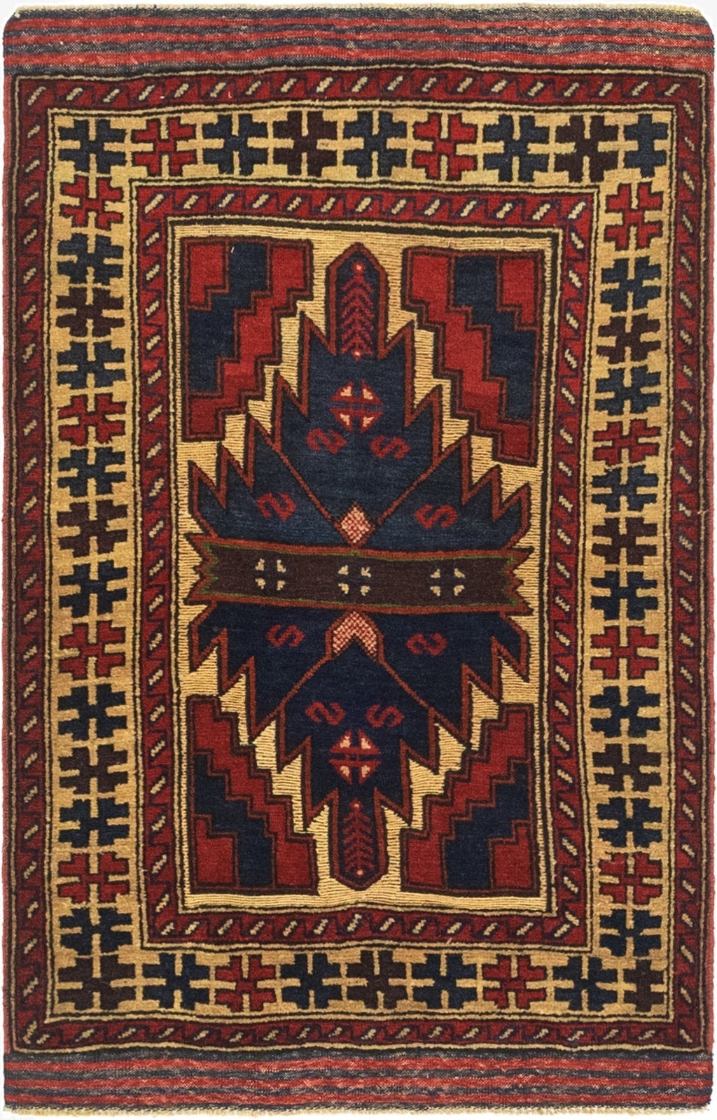  3' x 4' 7  Hand Knotted Sumak Wool Rug