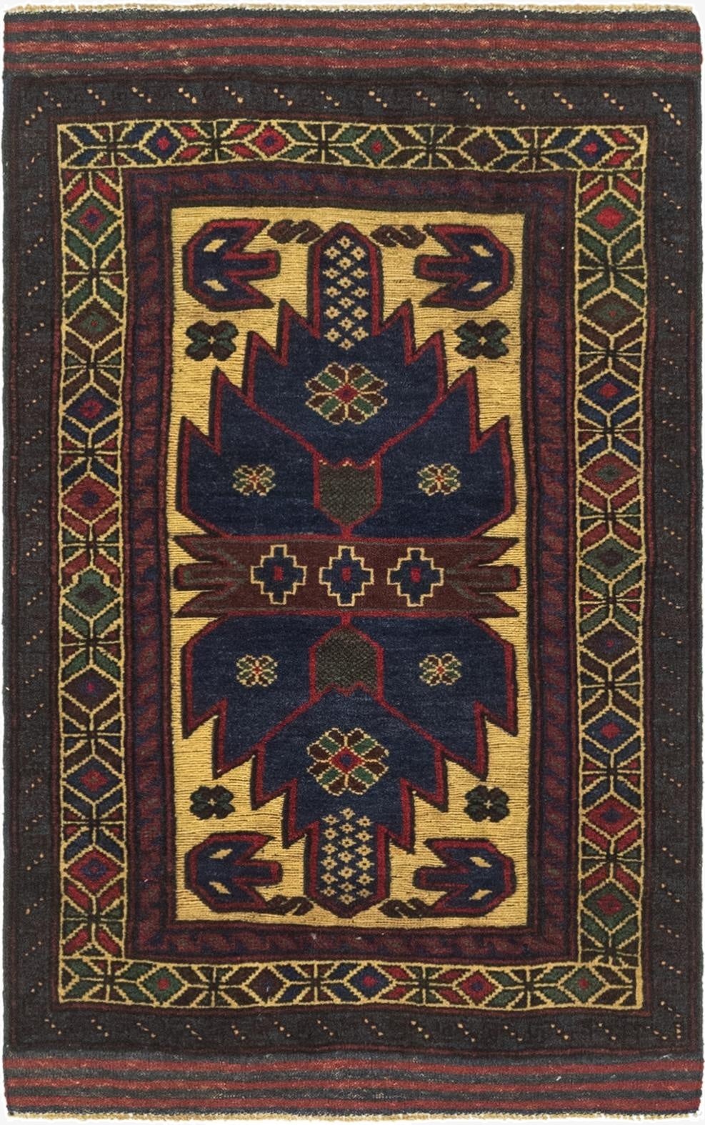  2' 10 x 4' 6  Hand Knotted Sumak Wool Rug