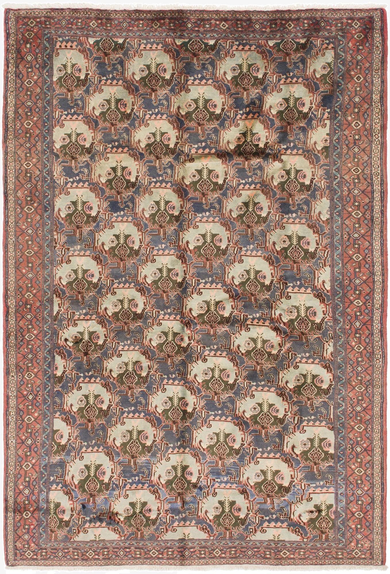  6' 5 x 9' 6  Hand Knotted Tabriz Persian Wool Rug