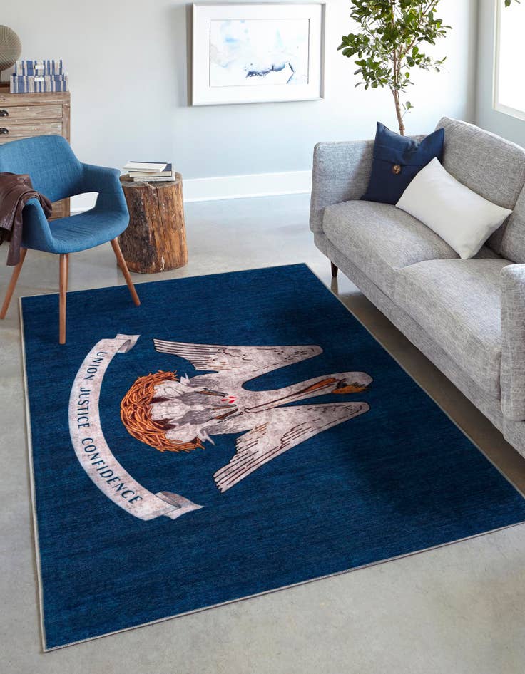 Detail image of  8' x 10' Louisiana The Flag Collection Rug