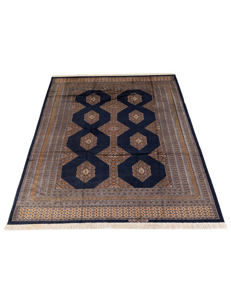 Detail image of  6' 3 x 9' 2  Hand Knotted Torkaman Persian Rug