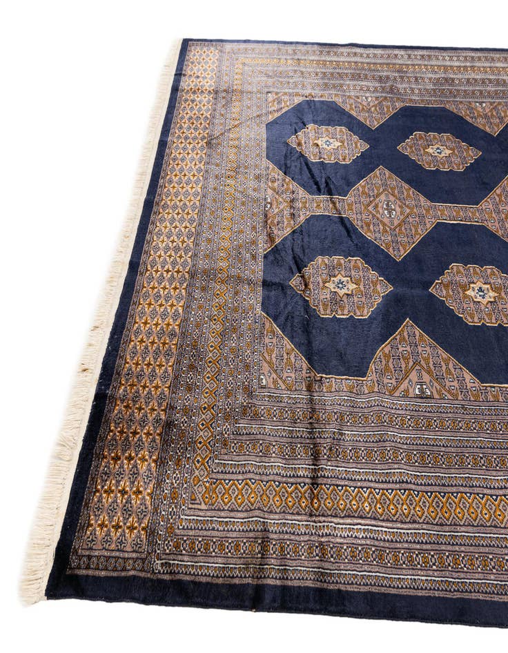 Detail image of  6' 3 x 9' 2  Hand Knotted Torkaman Persian Rug