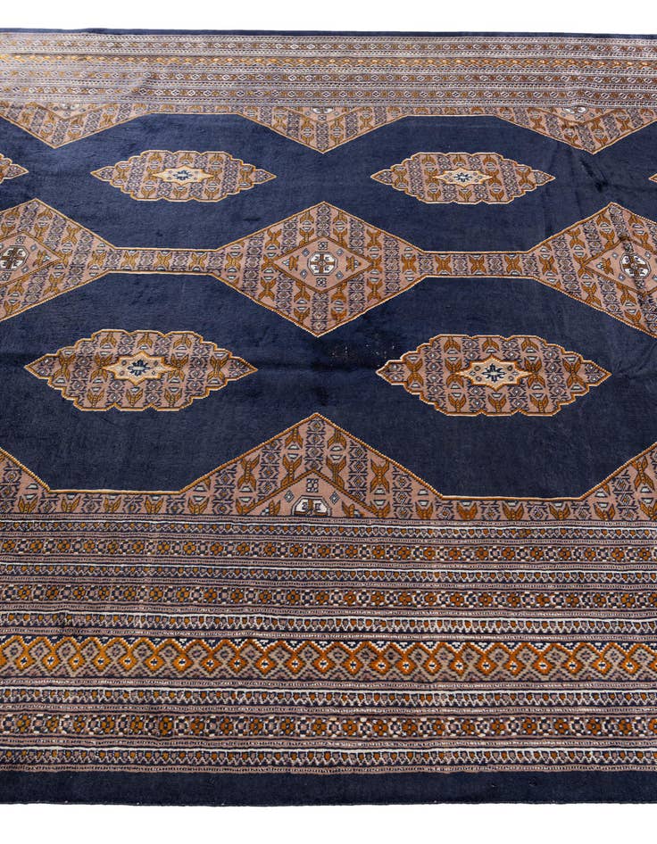 Detail image of  6' 3 x 9' 2  Hand Knotted Torkaman Persian Rug