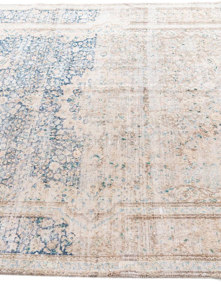 Detail image of  6' 4 x 9'  Hand Knotted Ultra Vintage Persian Wool Rug
