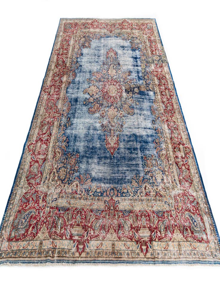 Detail image of  9' 9 x 13'  Hand Knotted Ultra Vintage Persian Wool Rug