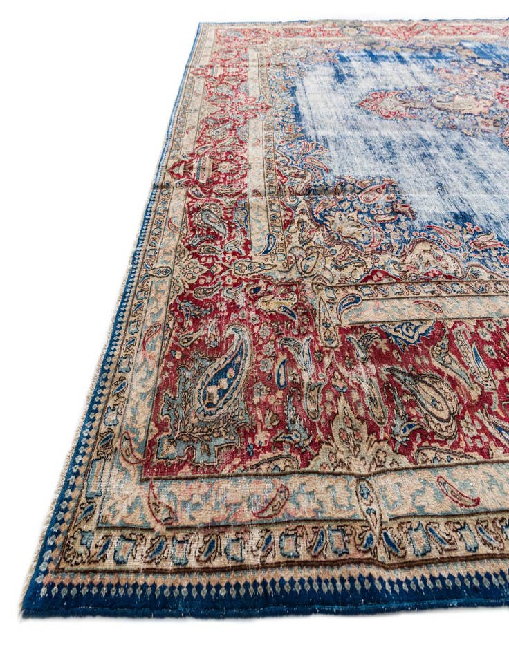 Detail image of  9' 9 x 13'  Hand Knotted Ultra Vintage Persian Wool Rug