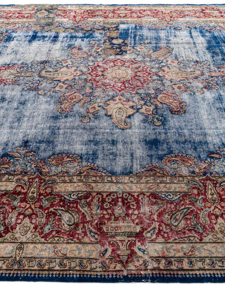 Detail image of  9' 9 x 13'  Hand Knotted Ultra Vintage Persian Wool Rug