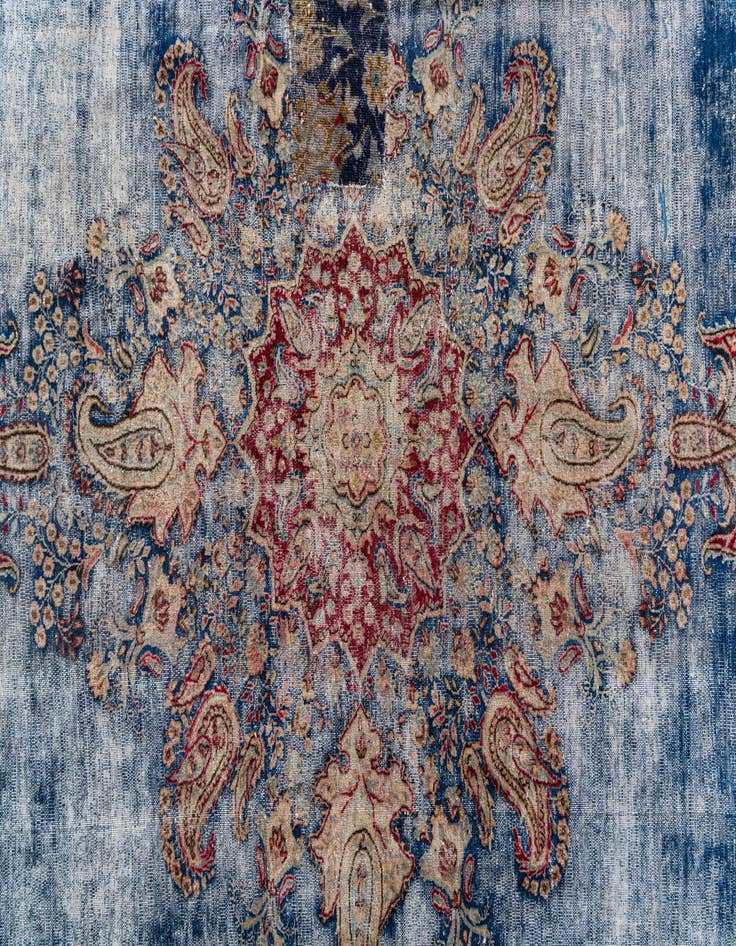 Detail image of  9' 9 x 13'  Hand Knotted Ultra Vintage Persian Wool Rug