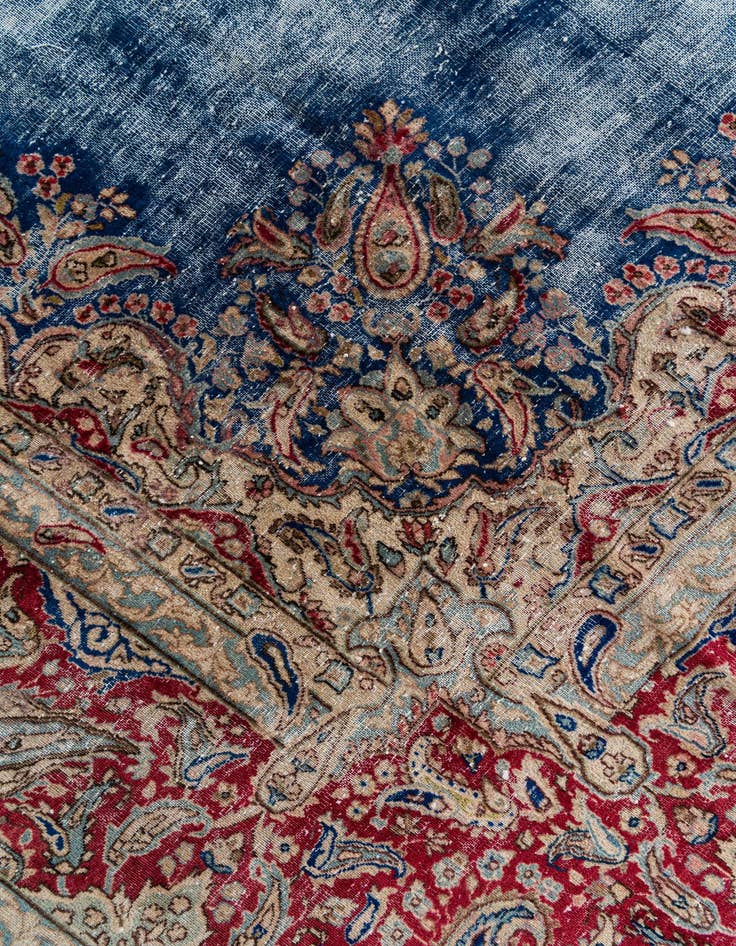 Detail image of  9' 9 x 13'  Hand Knotted Ultra Vintage Persian Wool Rug