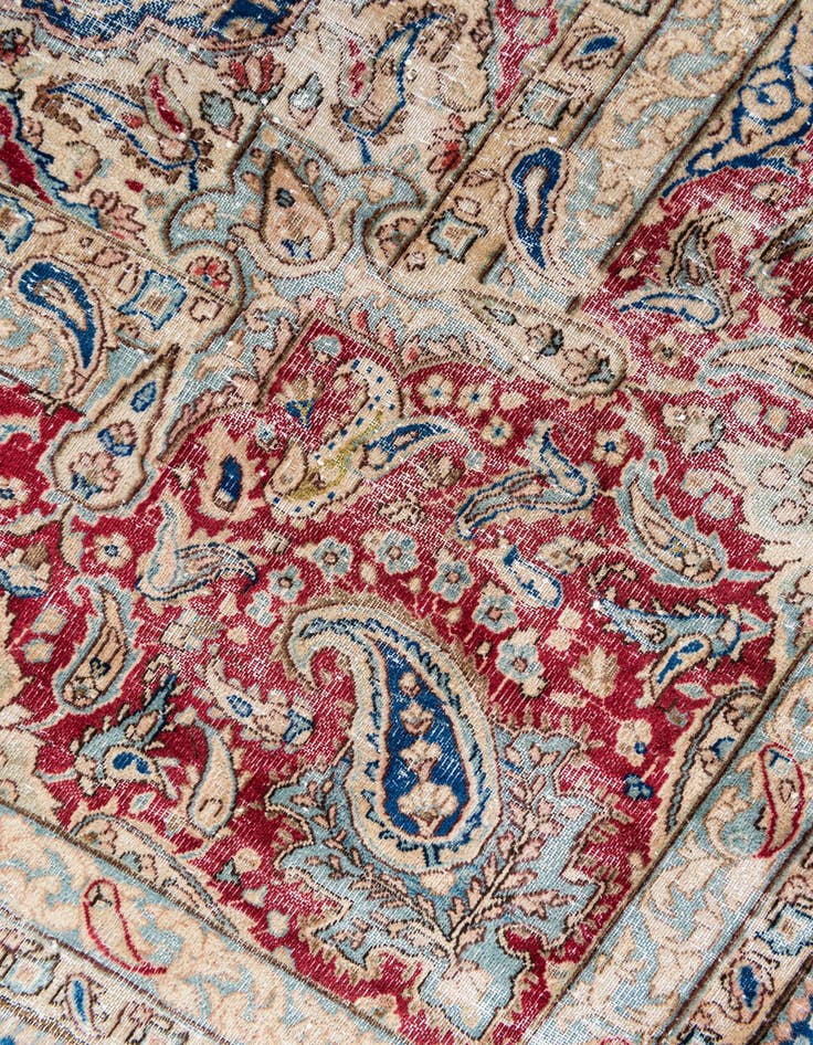 Detail image of  9' 9 x 13'  Hand Knotted Ultra Vintage Persian Wool Rug