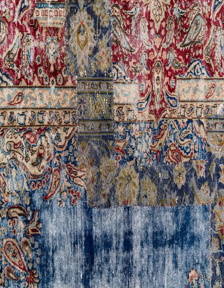 Detail image of  9' 9 x 13'  Hand Knotted Ultra Vintage Persian Wool Rug