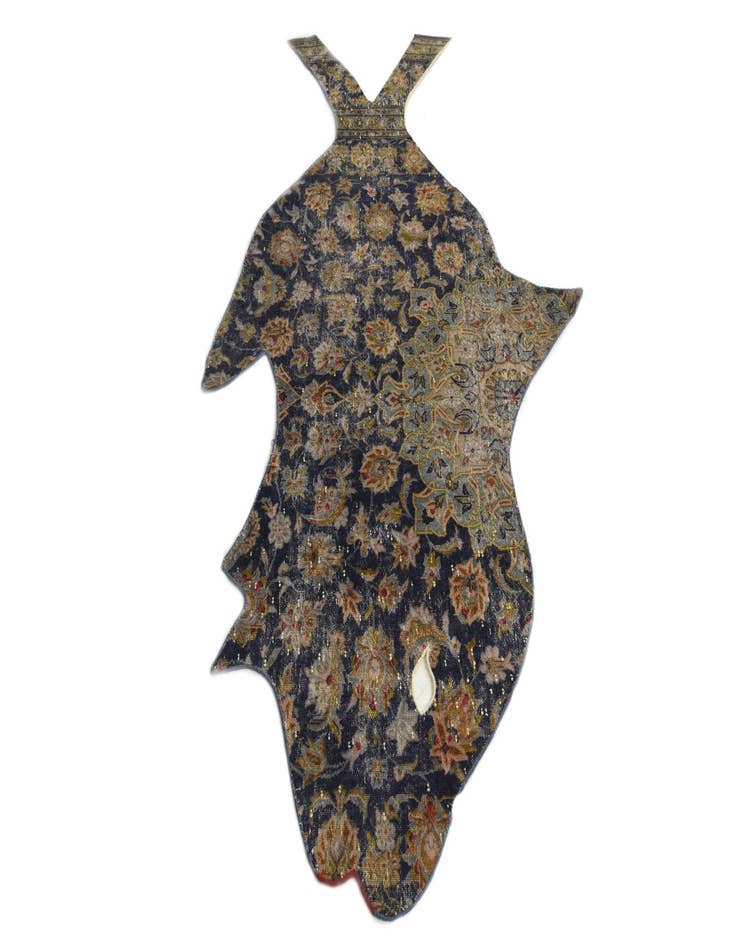 Detail image of  4' 2 x 6' 9  Hand Knotted Ultra Vintage Persian Wool Rug