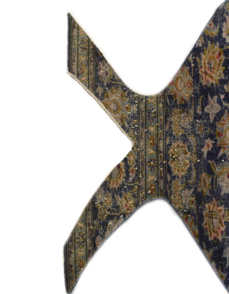 Detail image of  4' 2 x 6' 9  Hand Knotted Ultra Vintage Persian Wool Rug