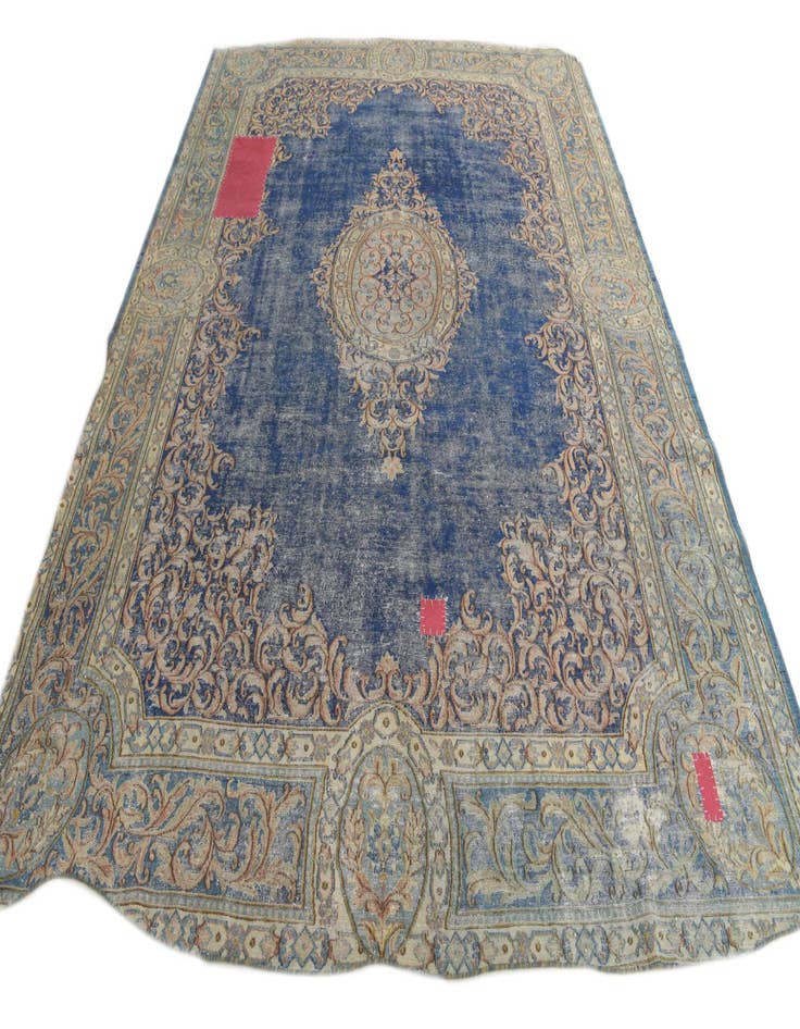 Detail image of  8' 9 x 12'  Hand Knotted Ultra Vintage Persian Wool Rug