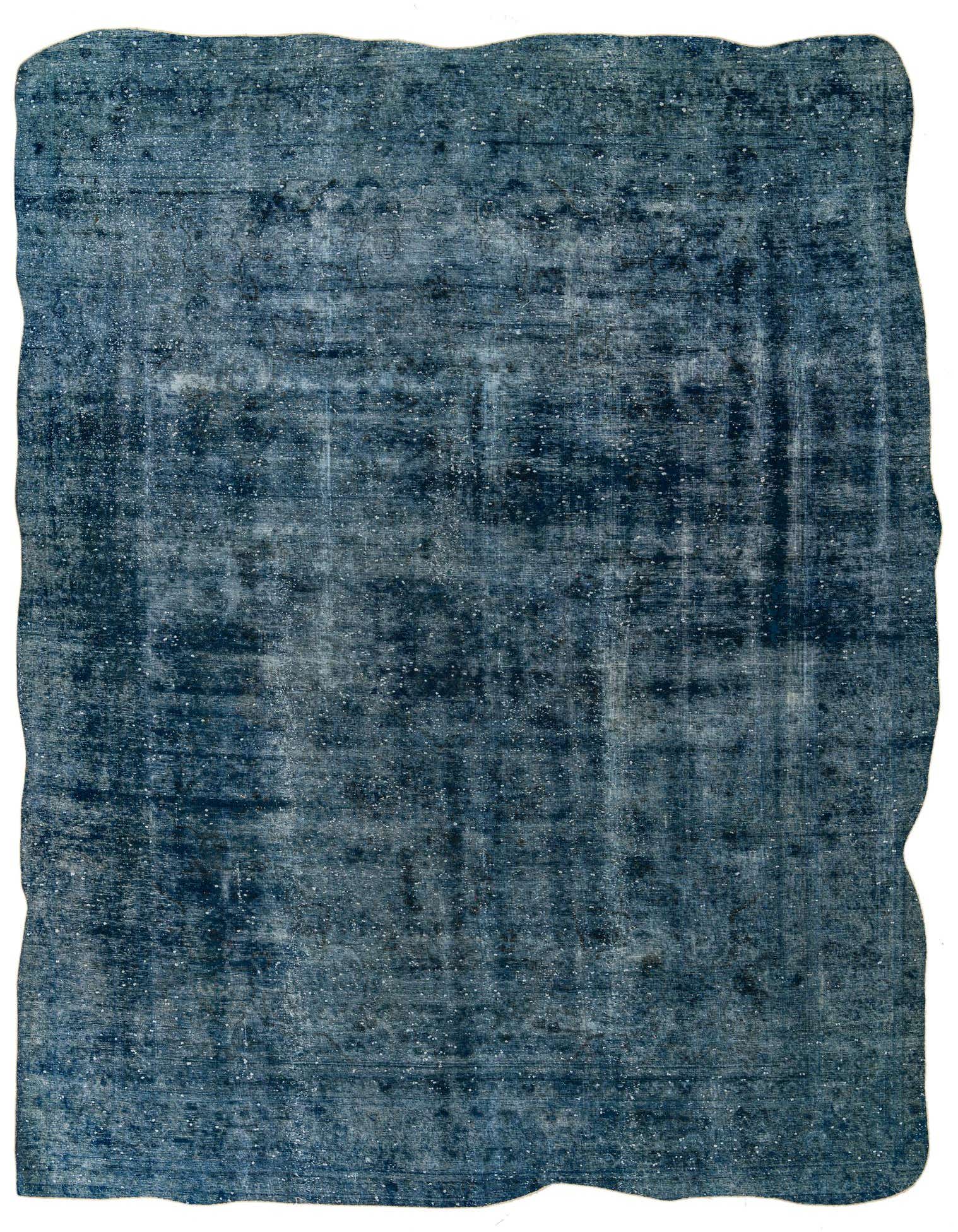 A large 10x12 rectangular Ultra Vintage rug in varying shades of blue, featuring a subtle distressed Persian-style pattern.