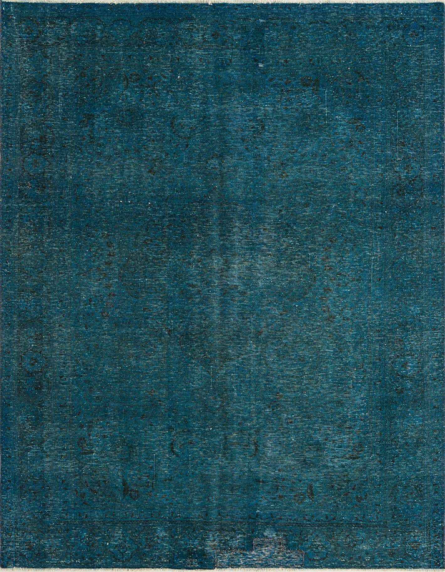 A 6x9 rectangular Ultra Vintage rug in deep blues with a subtle, distressed Persian medallion pattern.