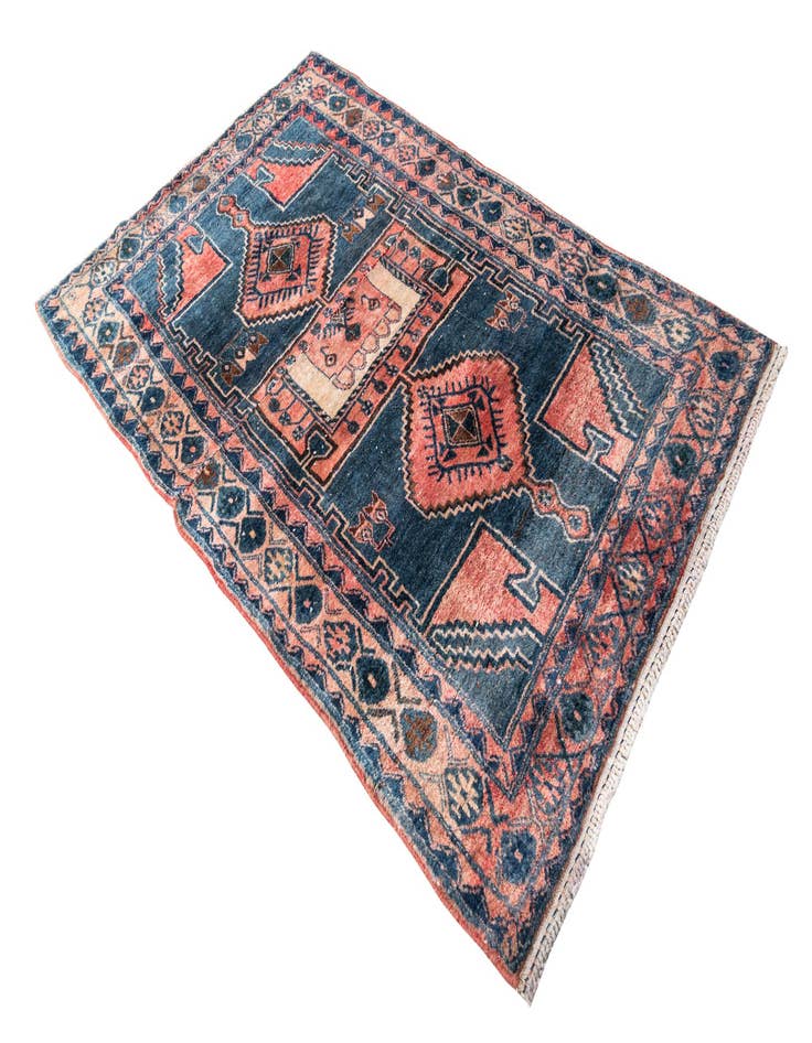 Detail image of  4' 5 x 7' 3  Hand Knotted Ultra Vintage Persian Wool Rug