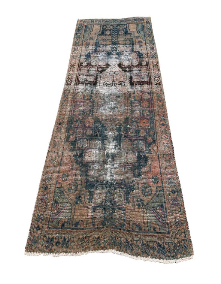 Detail image of  4' 4 x 8'  Hand Knotted Ultra Vintage Persian Wool Rug