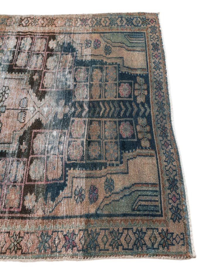 Detail image of  4' 4 x 8'  Hand Knotted Ultra Vintage Persian Wool Rug