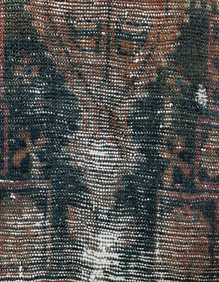 Detail image of  4' 4 x 8'  Hand Knotted Ultra Vintage Persian Wool Rug