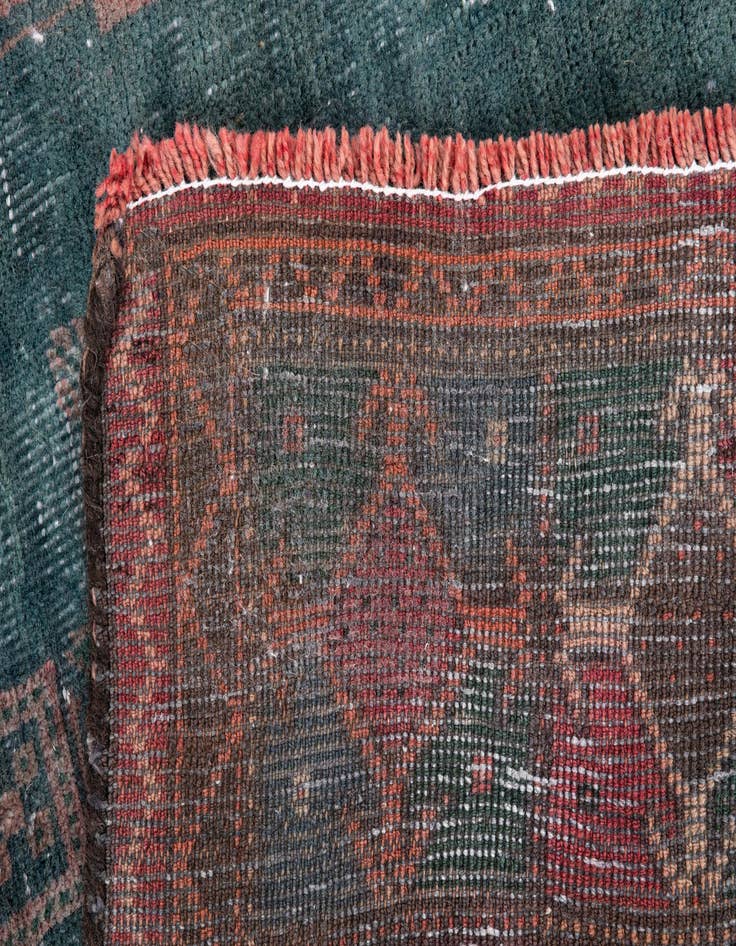 Detail image of  4' 2 x 8' 8  Hand Knotted Ultra Vintage Persian Wool Rug