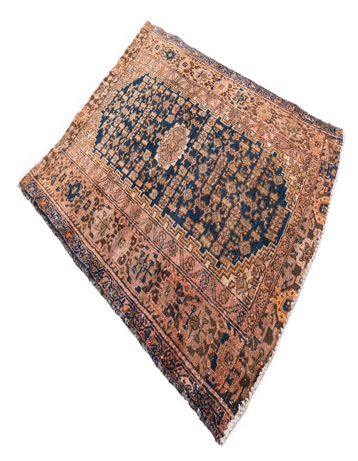 Detail image of  4' 4 x 5' 5  Hand Knotted Ultra Vintage Persian Wool Rug