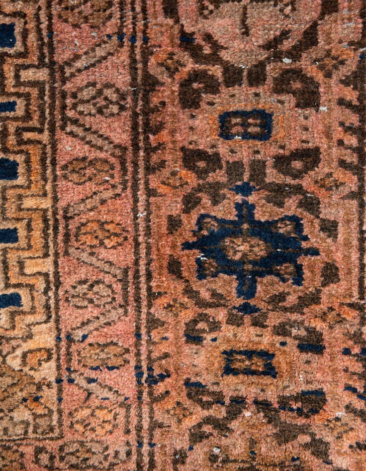 Detail image of  4' 4 x 5' 5  Hand Knotted Ultra Vintage Persian Wool Rug