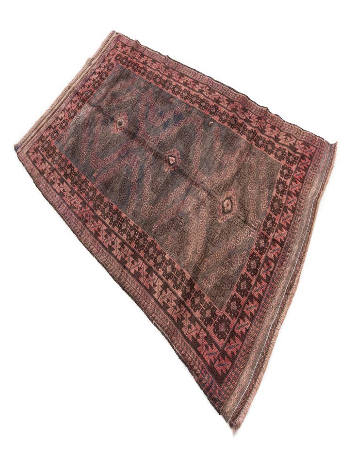 Detail image of  3' 6 x 6' 3  Hand Knotted Ultra Vintage Persian Wool Rug