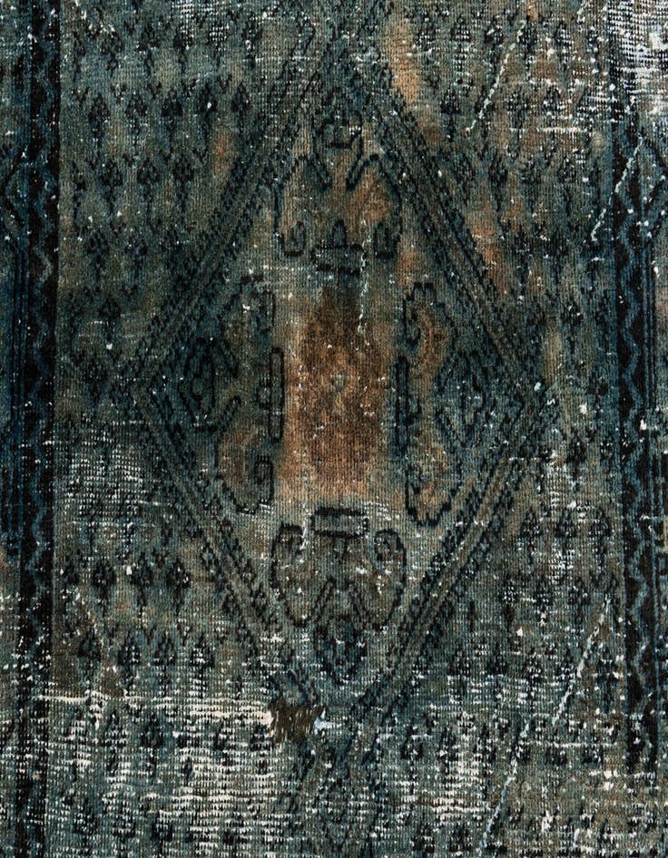 Detail image of  3' 5 x 4' 10  Hand Knotted Ultra Vintage Persian Wool Rug