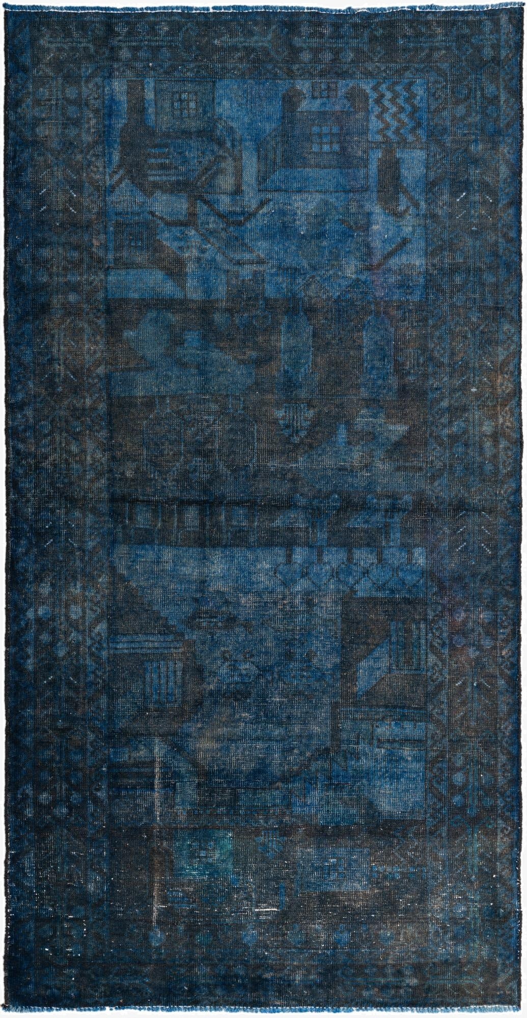  3' 6 x 6' 8  Hand Knotted Ultra Vintage Persian Wool Rug