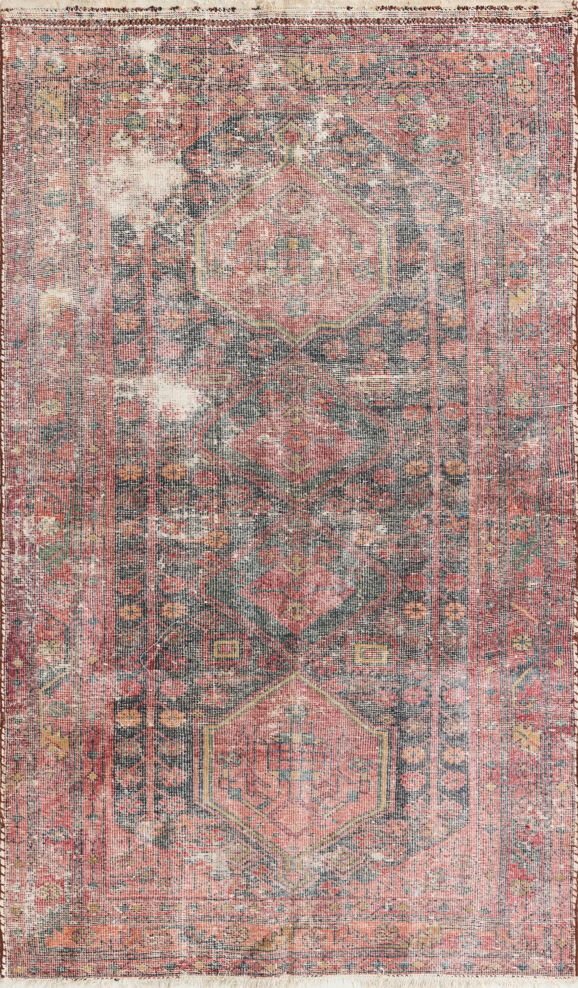  4' 6 x 7' 3  Hand Knotted Ultra Vintage Persian Wool Rug