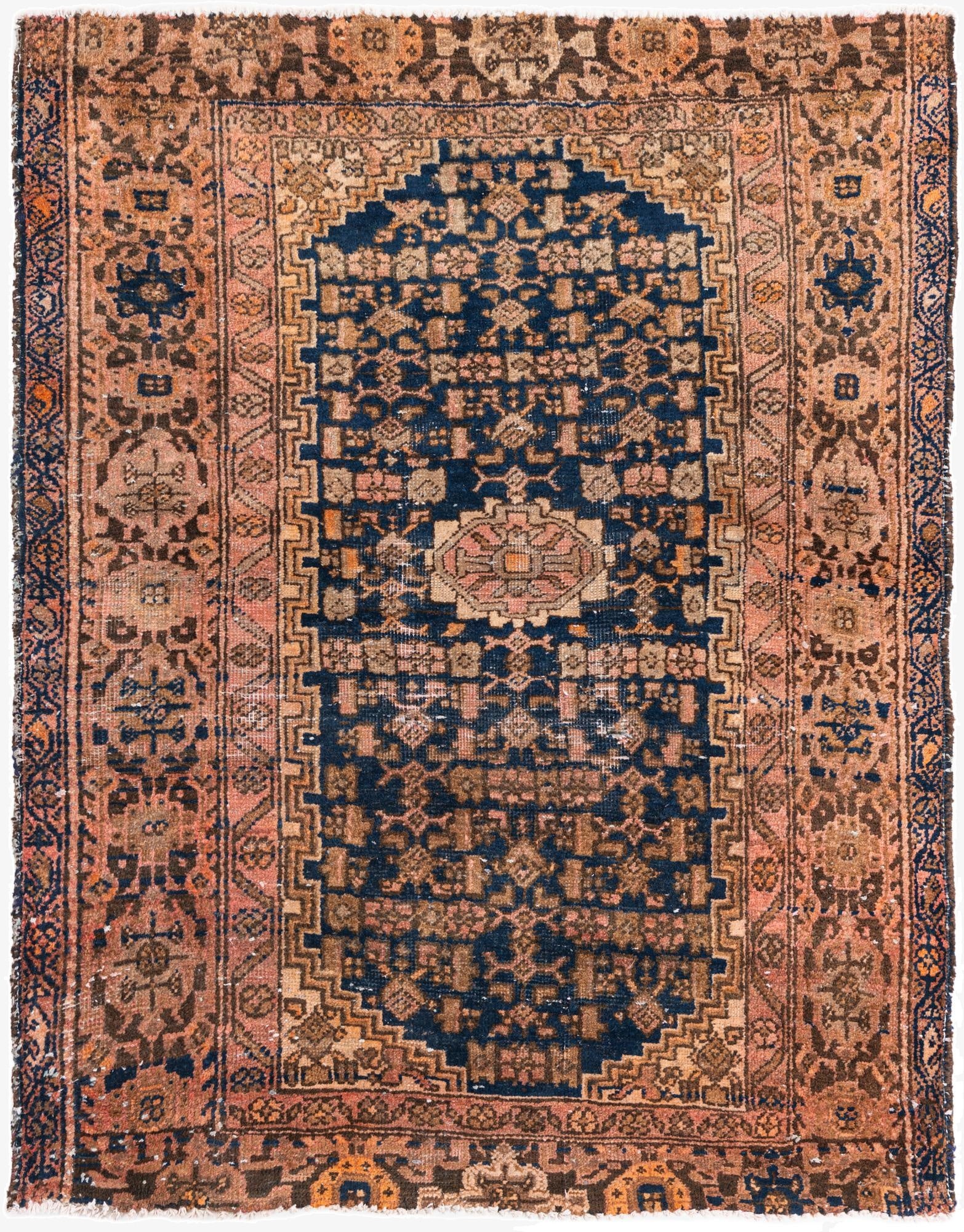  4' 4 x 5' 5  Hand Knotted Ultra Vintage Persian Wool Rug