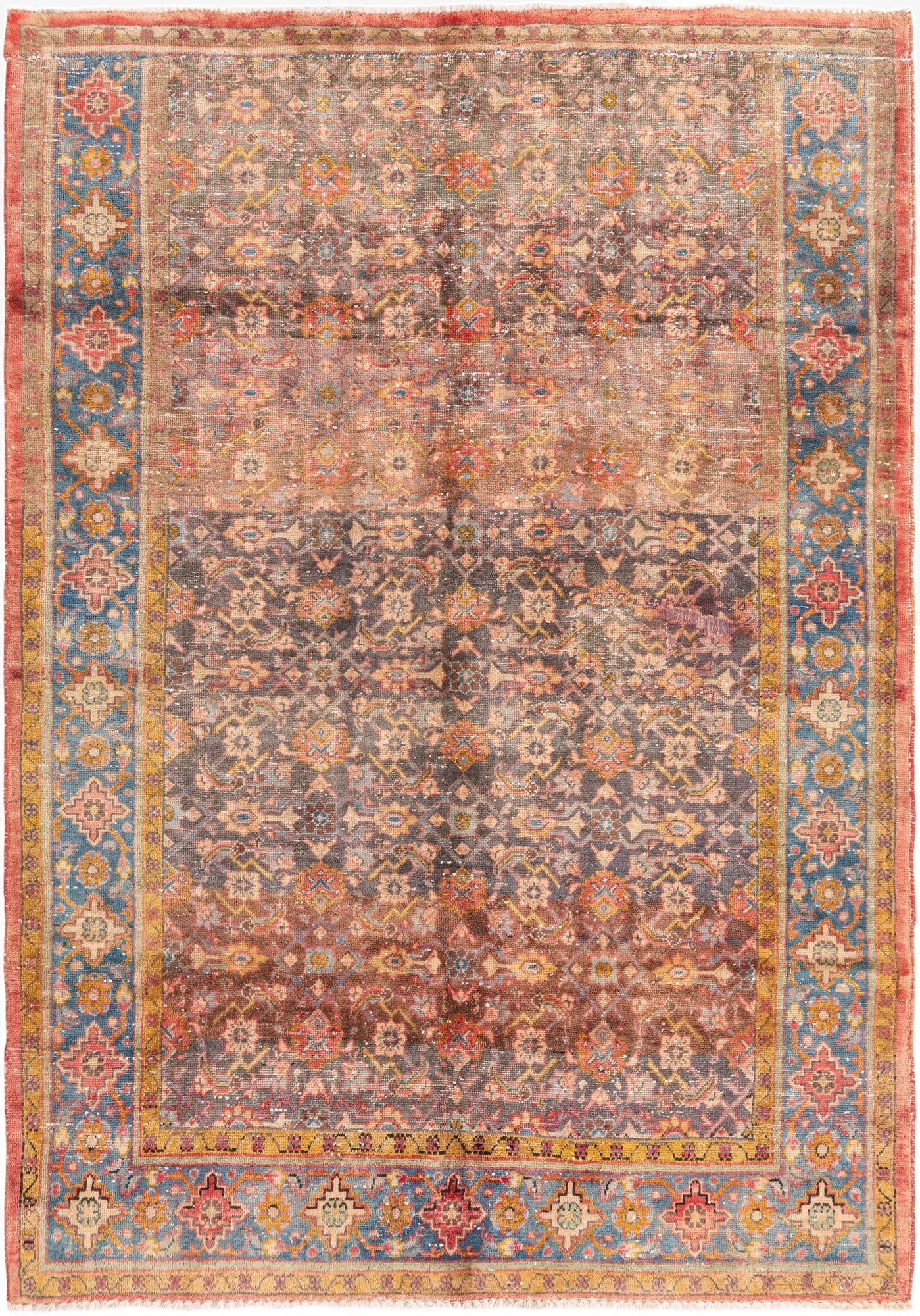  5' 3 x 7' 8  Hand Knotted Ultra Vintage Persian Wool Rug