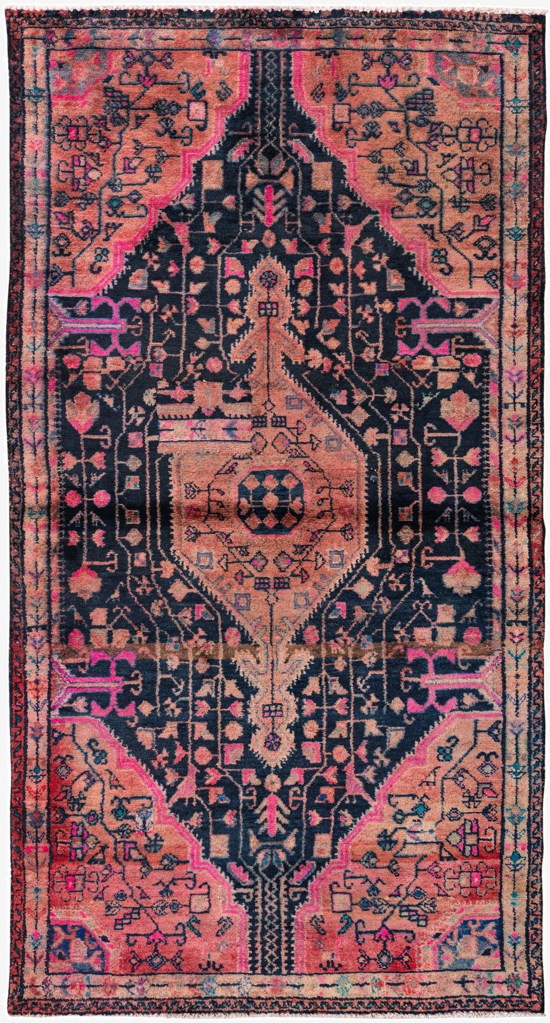  4' x 7' 4  Hand Knotted Ultra Vintage Persian Wool Rug