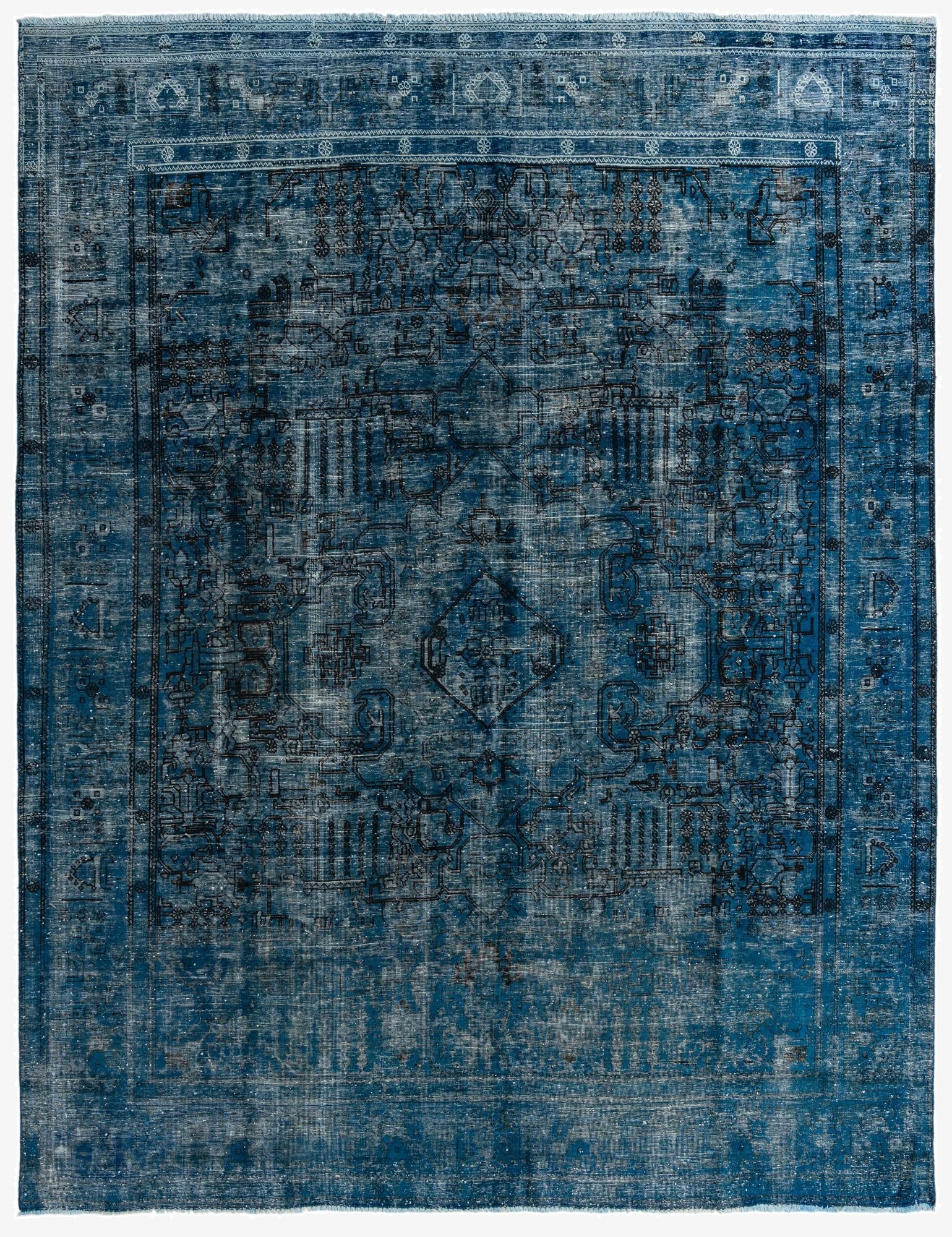  9' 7 x 12' 6  Hand Knotted Ultra Vintage Persian Wool Rug