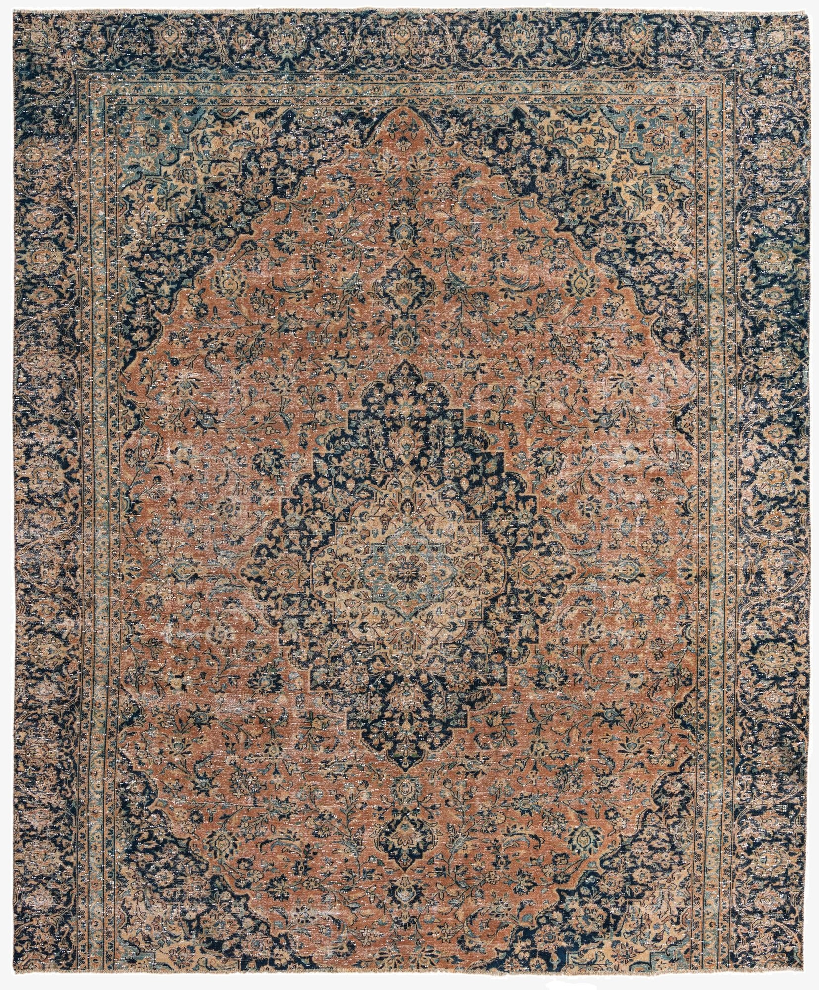  9' 1 x 11' 1  Hand Knotted Ultra Vintage Persian Wool Rug