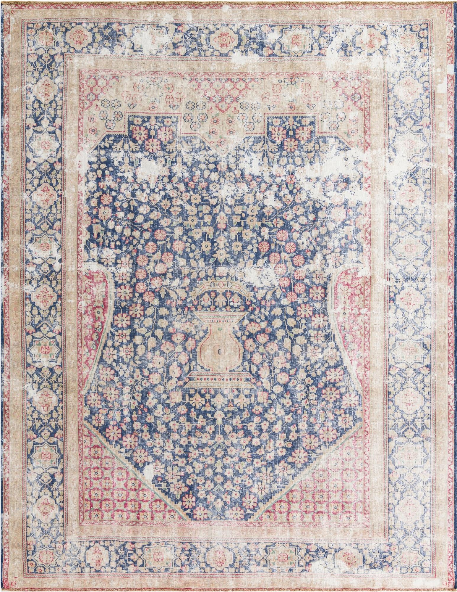  9' x 11' 8  Hand Knotted Ultra Vintage Persian Wool Rug
