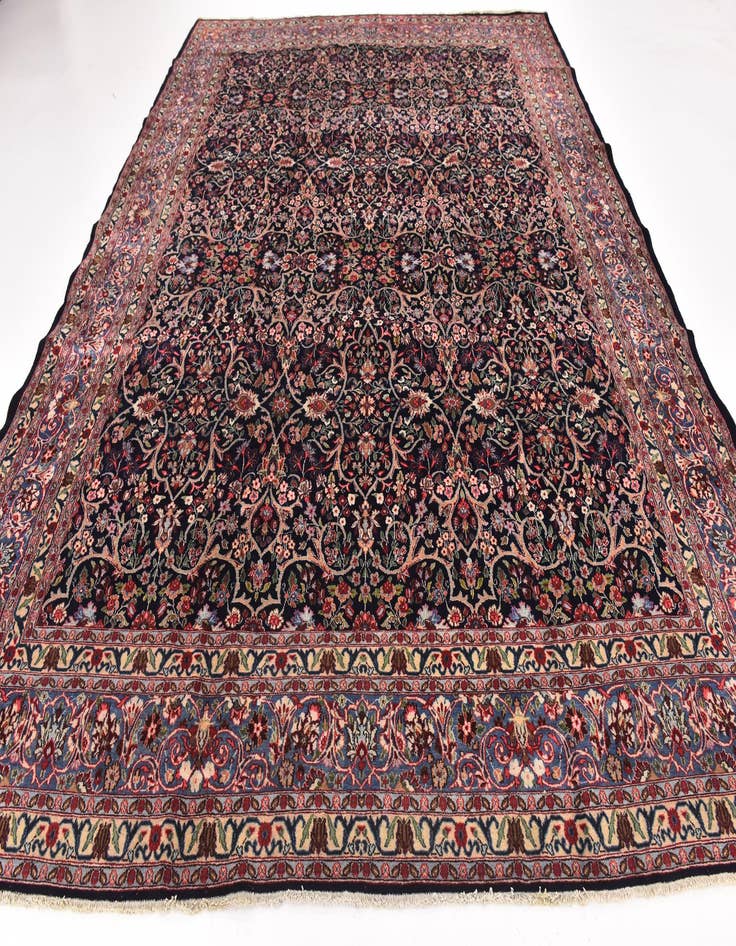 Detail image of 10' x 12' 7 Hand Knotted Yazd Persian Wool Rug