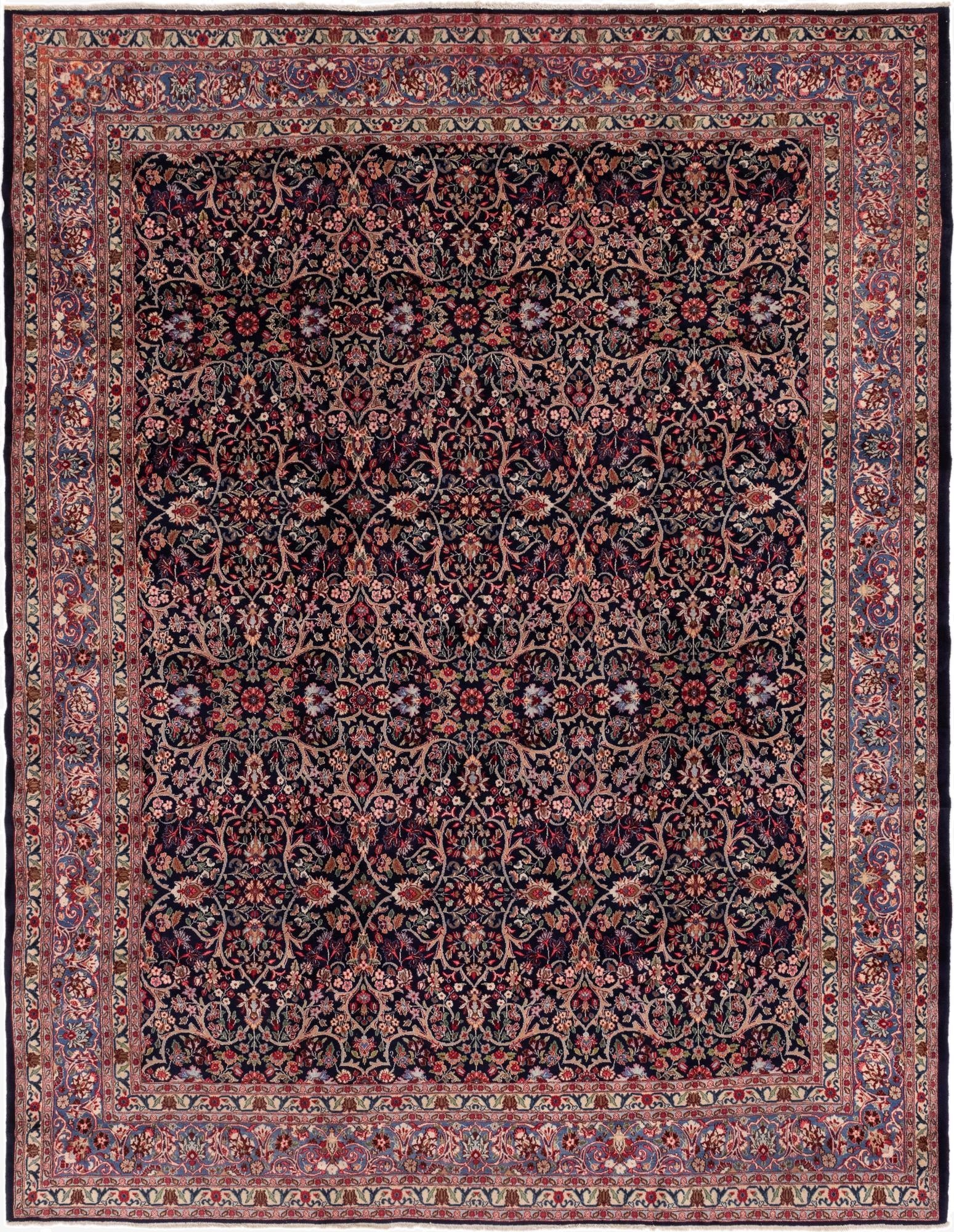  10' x 12' 7  Hand Knotted Yazd Persian Wool Rug
