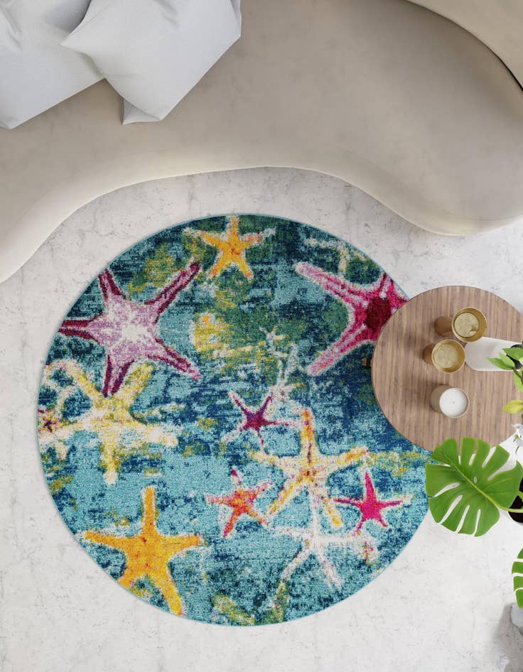 Detail image of  6' 1 x 6' 1  Washable Amalfi Round Rug