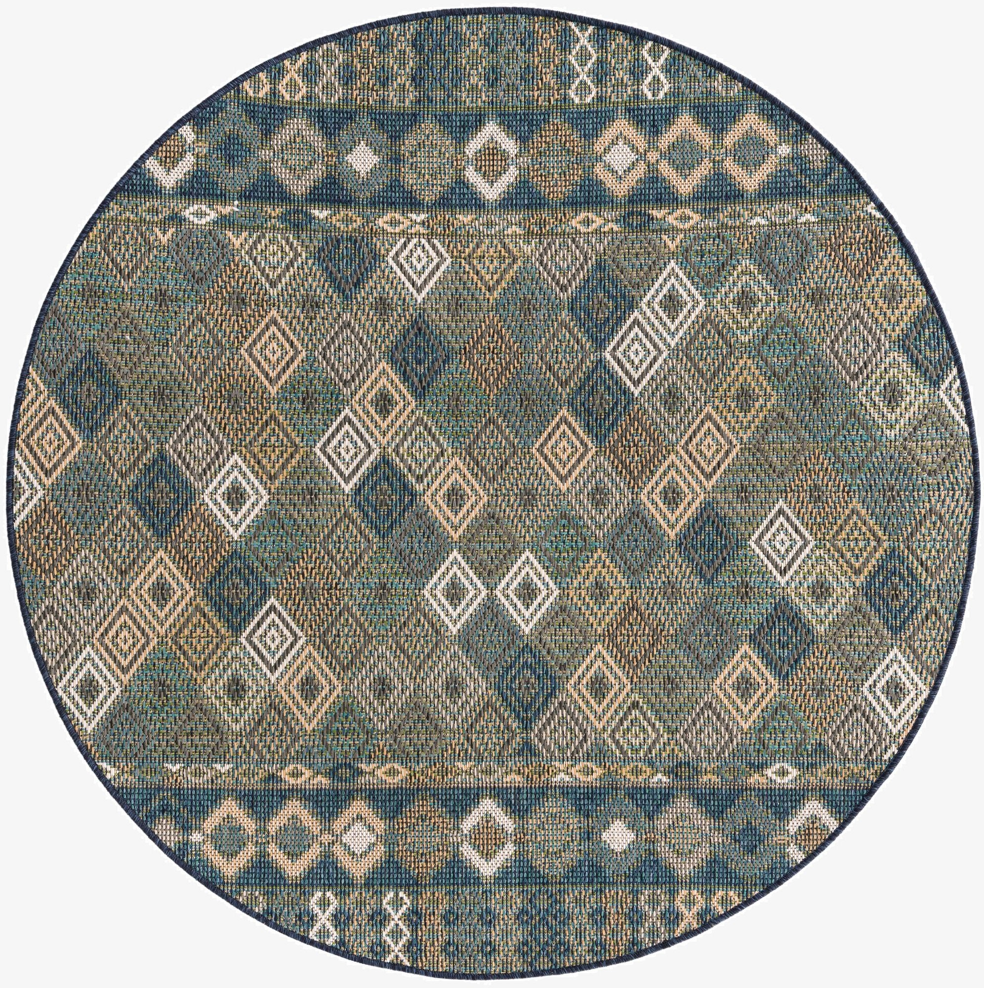  5' 3 x 5' 3  Washable Baja Indoor / Outdoor Round Rug