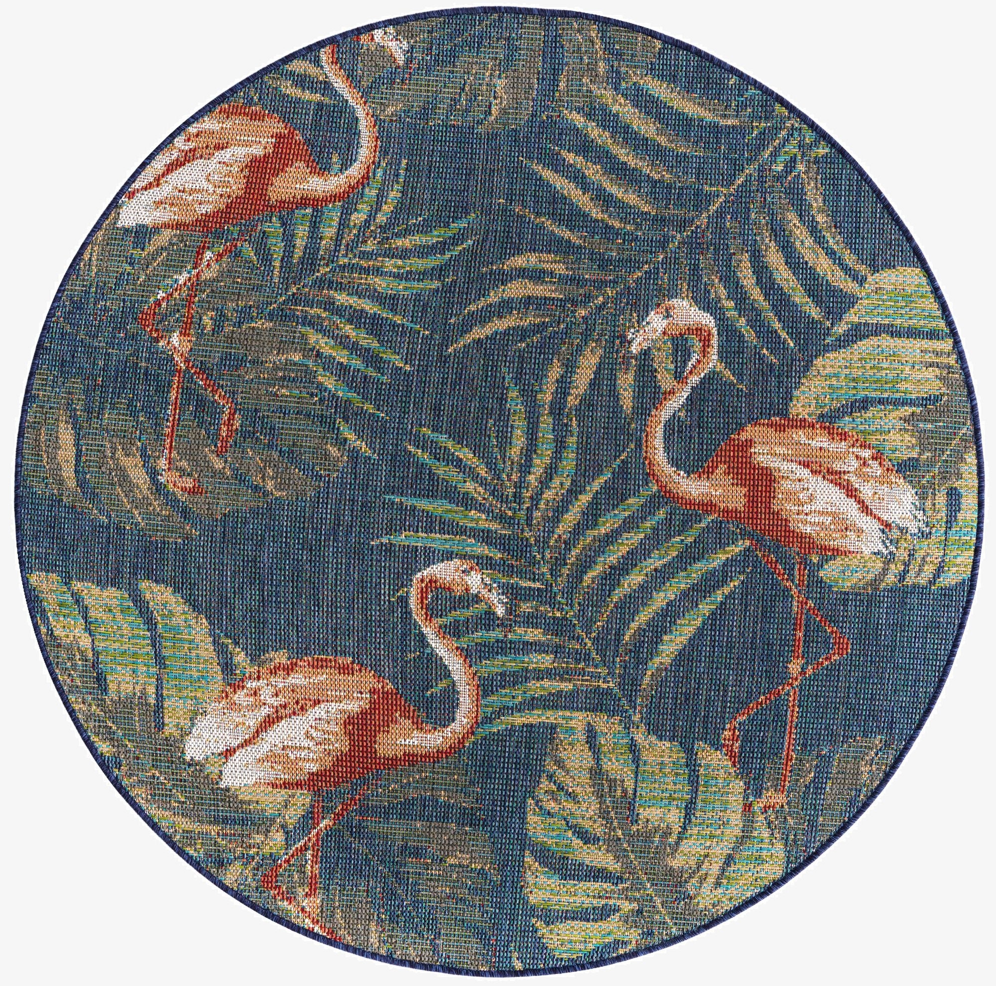  5' 3 x 5' 3  Washable Baja Indoor / Outdoor Round Rug