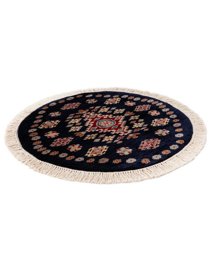 Detail image of  2' 2 x 2' 3  Hand Knotted Bokhara Oriental Round Rug